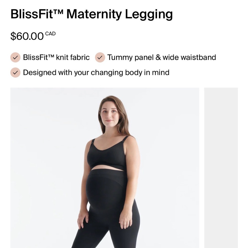 Knix Maternity Black High-Waisted Leggings NWT